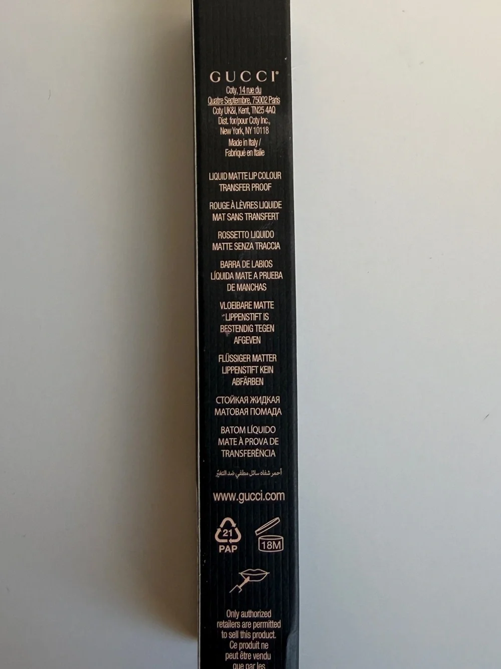 NEW Gucci Rouge à Lèvres Liquide Mat Lipstick 25 Goldie Red Transfer Proof